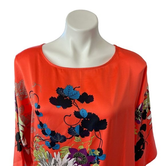 Soft Surroundings Floral Polynesian Dress Orange Medium - Picture 3 of 9